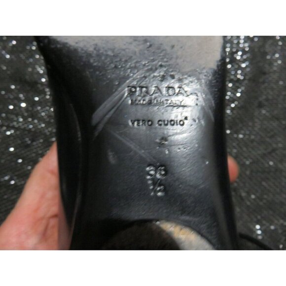 PRADA Calzature Donna Pelle Navy Blue Spazzolato Italian Leather Loafer IT 36.5 - Picture 8 of 13